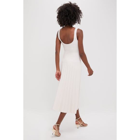 STAUD Ecru Ellison Cream Knit Maxi Dress NWT S Retail $295 - Picture 2 of 7